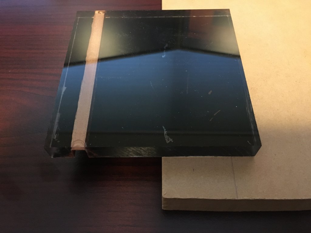 Test acrylic glued