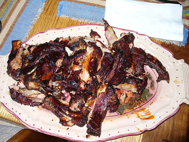 4 hour smoked baby back ribs with home made bbq sauce