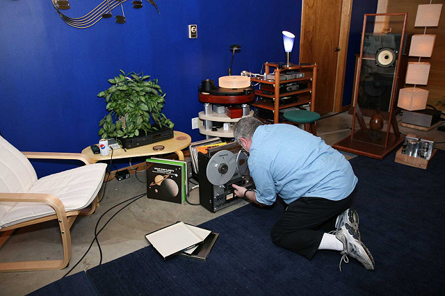 Gene cuing up his reel-to-reel