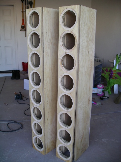 Standing under their own weight finally.... Baffles, top and bottoms next...