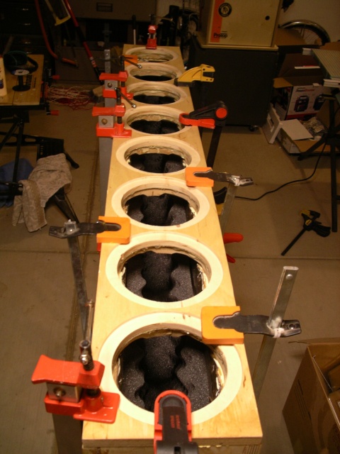 Dynamatted, eggcrate foamed, now the baffles are glued in place