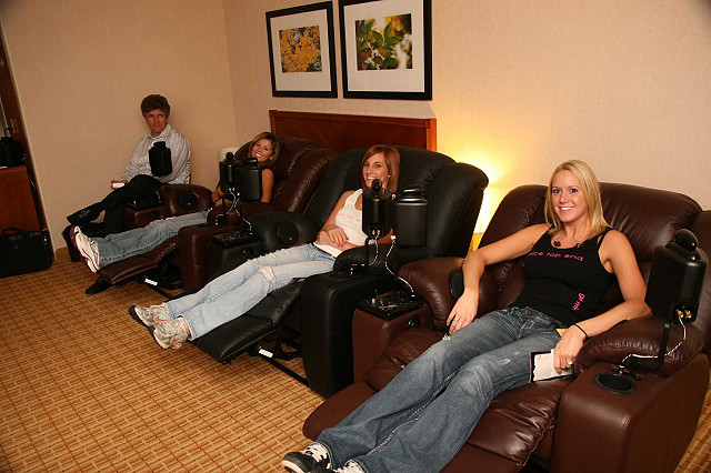 The Can Jam girls in the i-Fi Chairs