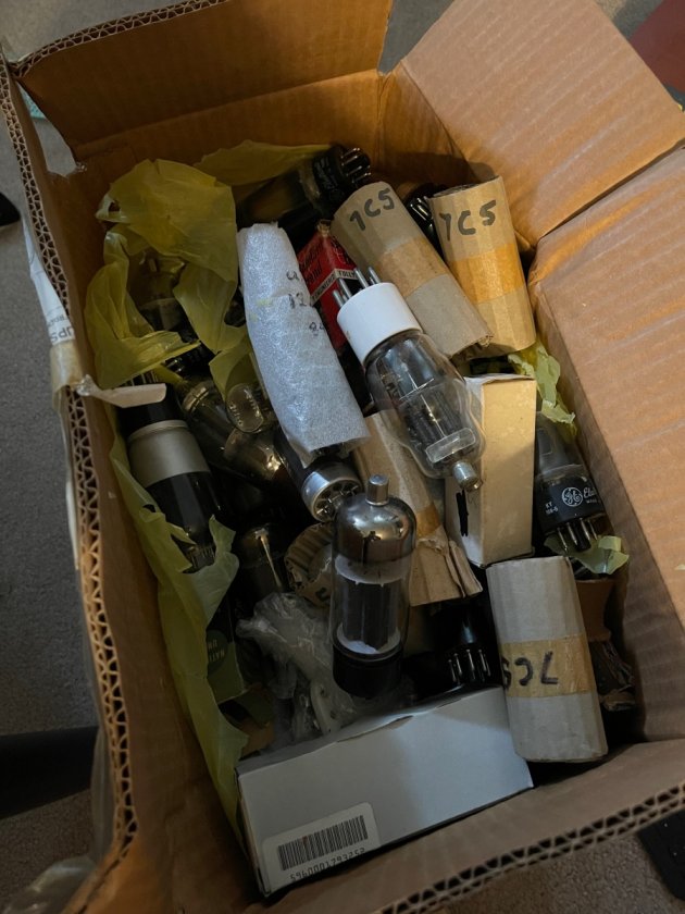 Box of random, loose tubes