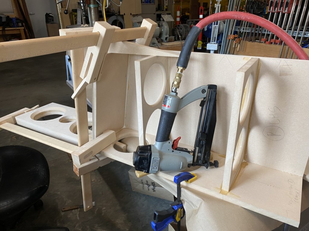 X-Statik glueup DIY clamps plus nail gun, only 4 clamps needed