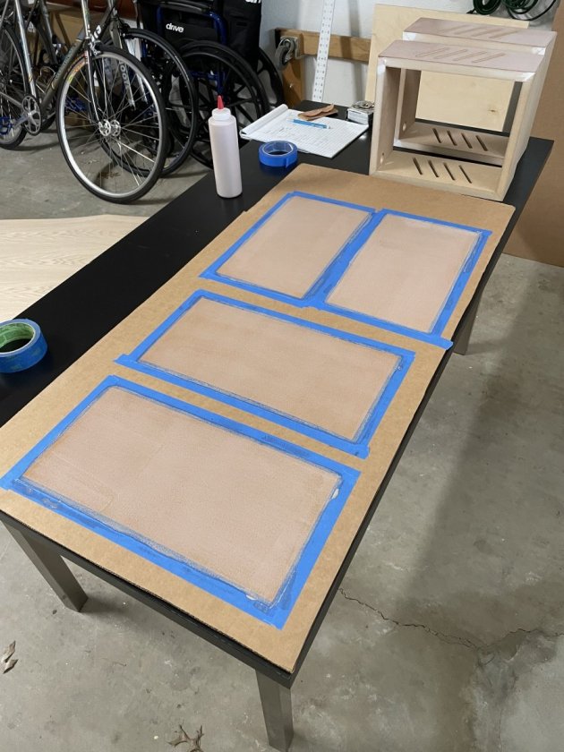After applying HeatLock to veneer back and amp boxes