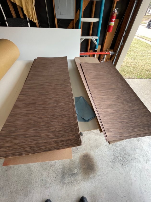 Pre-cut veneer panels