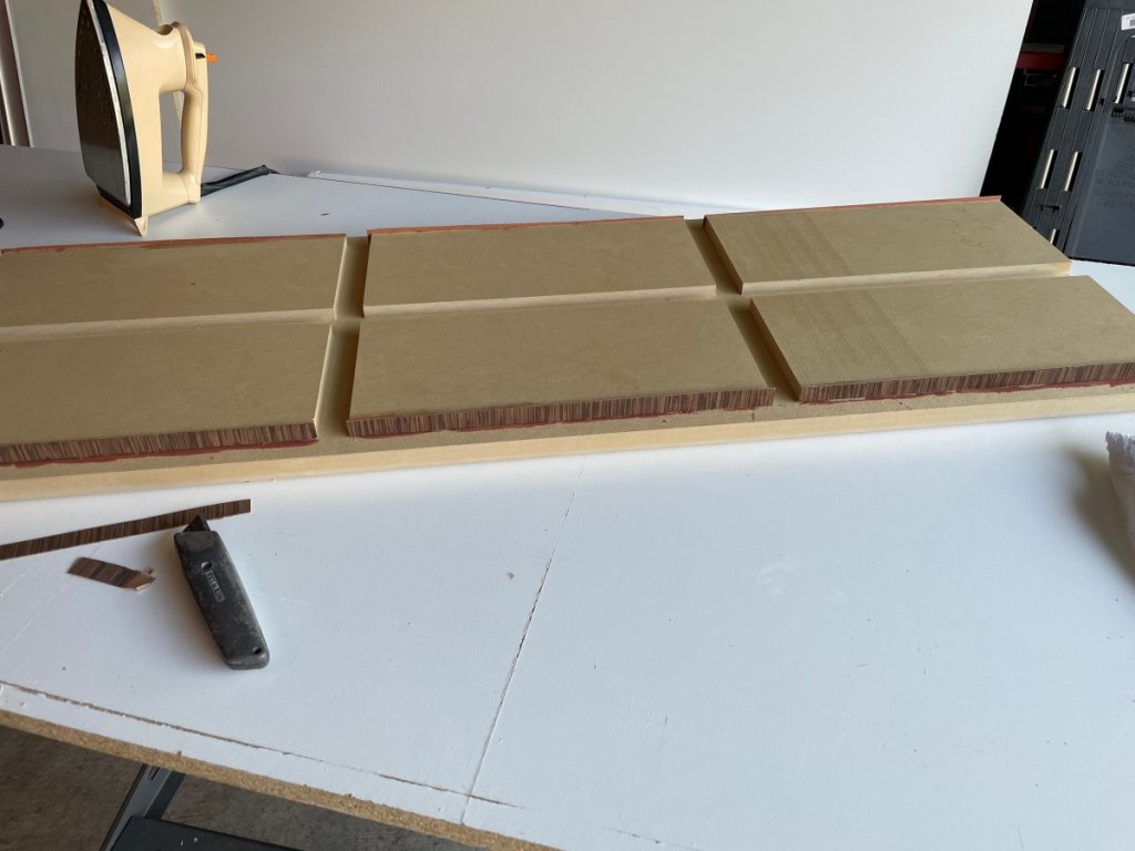 Veneer applied inside the sub panels
