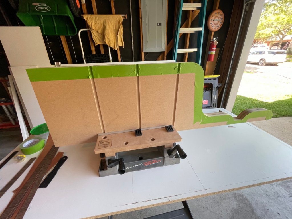 Clamping the panels to be glued