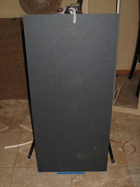 Open Panel Test Layout, base setting on 2 foam strips, top supported by hanging foam strip