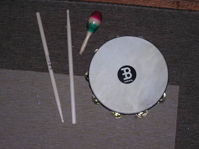 Misc. percussion, including Meinl tambourine w/ brass cymbals