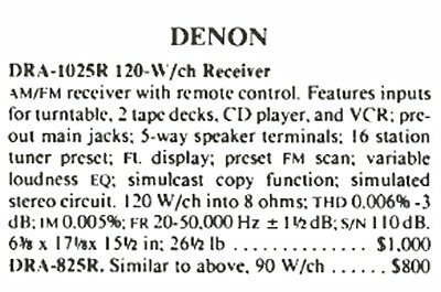 1989 Denon receiver