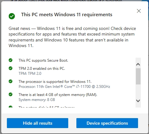 Windows 11 requirements