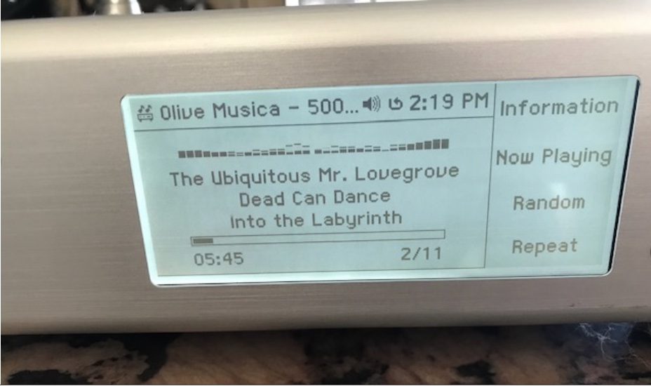 Closeup of what's playing