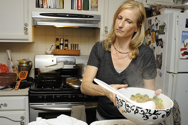 Sharen dishing out more food at NYAR!