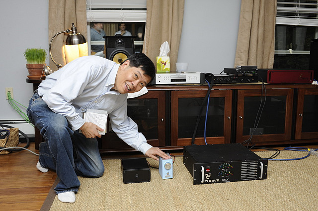 Paul next to Jim's Virtue 2 amp