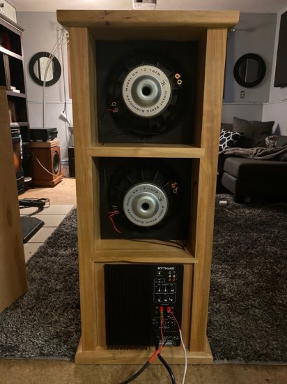 Bass tower with the Rythmik amplifier built in