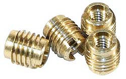Brass threaded inserts for wood
