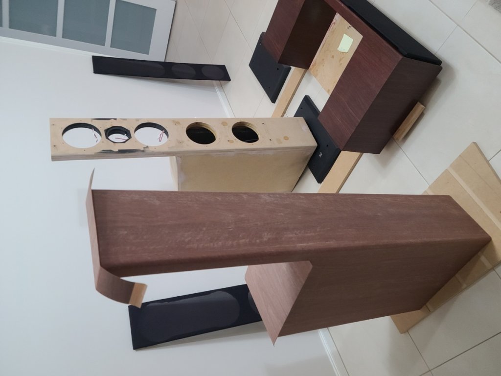 Jarrah veneering in progress