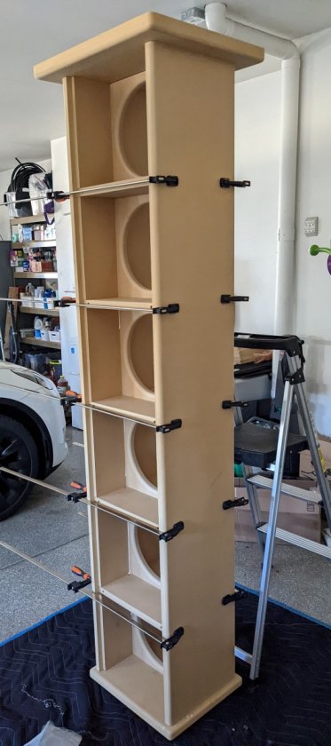 Assembled with clamps