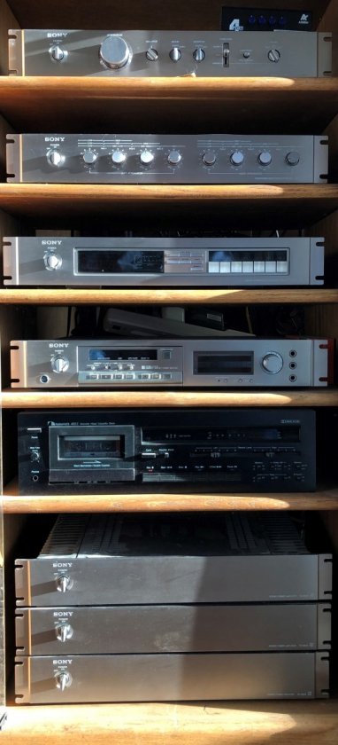 Stack of Pre-Esprit SONY components (and one Nakamichi)