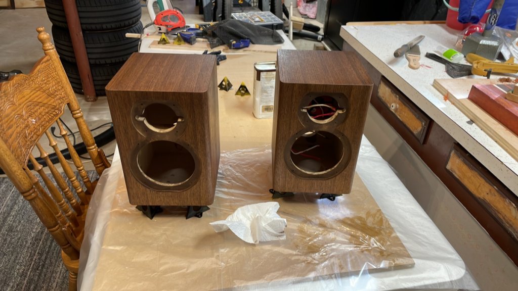 Walnut and watch danish oil in dark walnut.