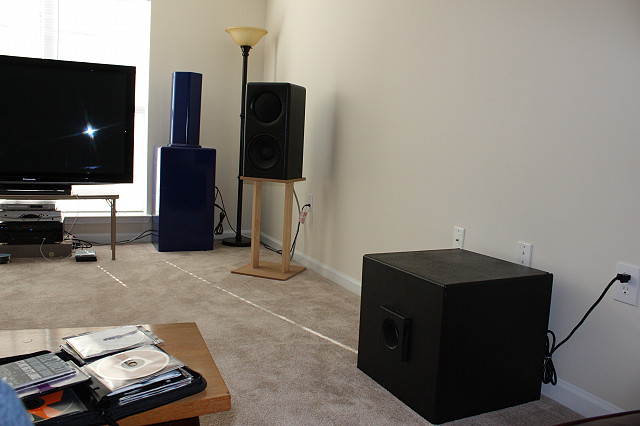 Geddes Nathan on the right side along with a Geddes ULF sub and a BB sub close on the right wall.