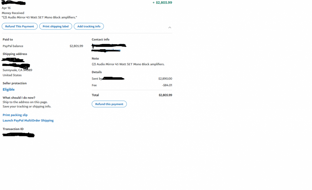 Pay Pal-Transaction