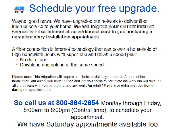 Century Link free fiber email