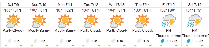 Arizona July 2022 forecast