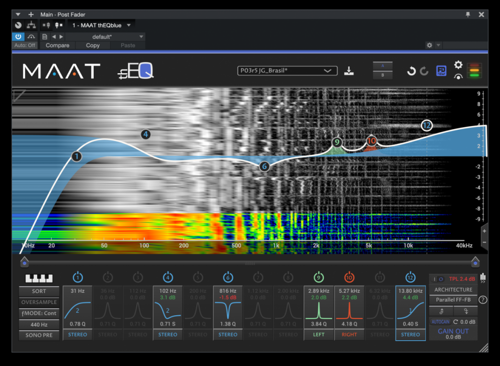 MAAT’s multi–Architecture thEQblue in Manley (parallel) mode