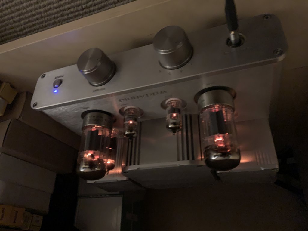 The magical glow of tubes, courtesy of the Woo Audio WA2