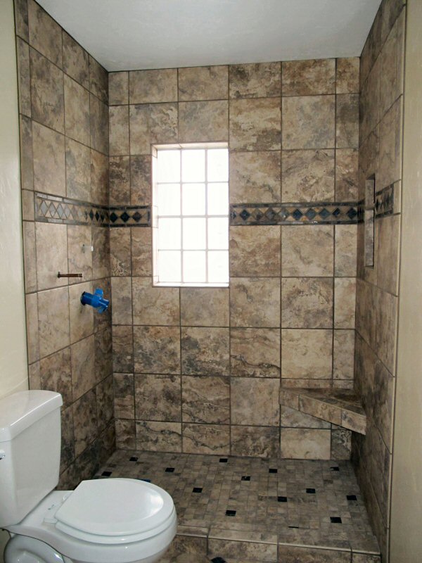 tiled shower