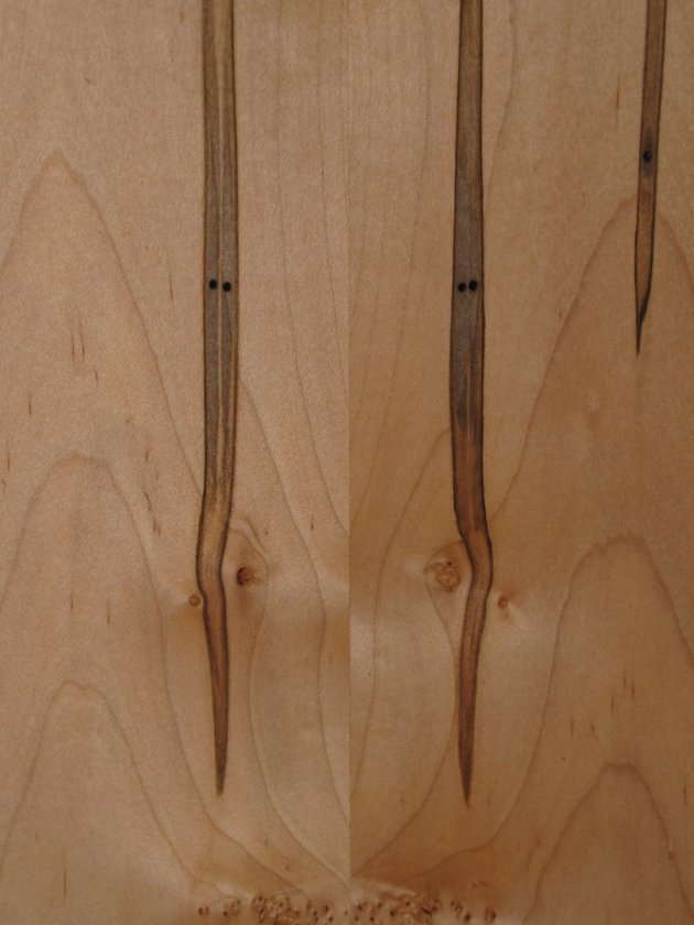 Example of book matching ambrosia maple.