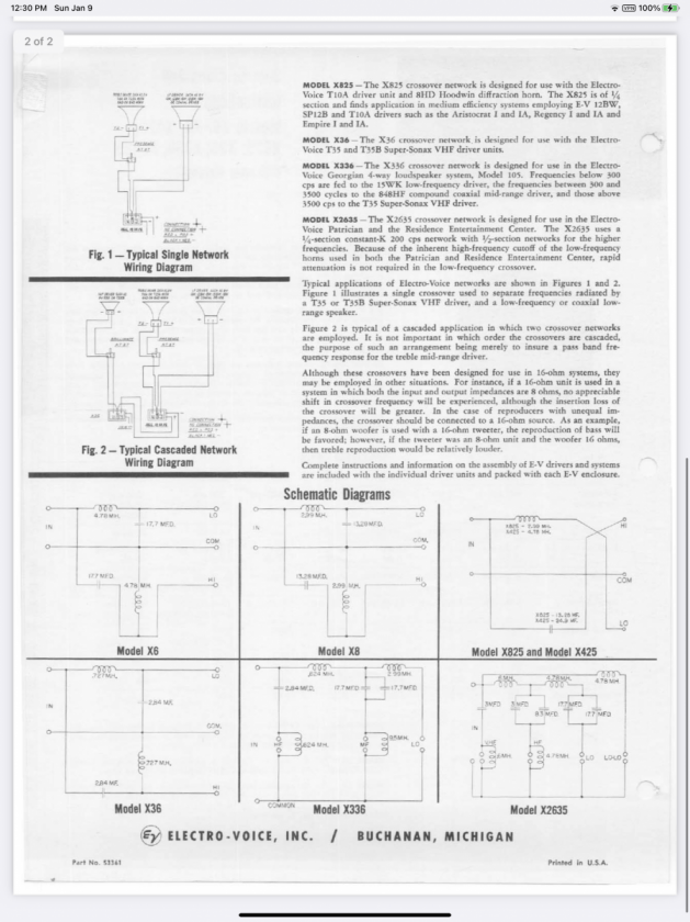 EV X8 and X36 crossover schematics