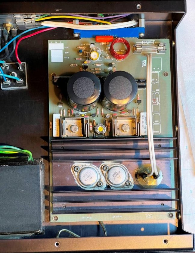 Figure 4: Left and right channel boards with closed type bias potentiometers installed.