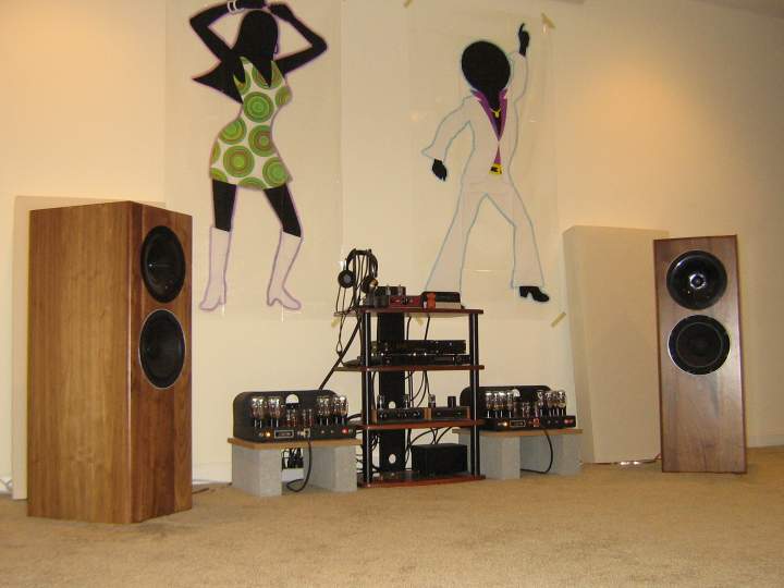 2010 system - note the gorgeous cinder block and MDF amp stands