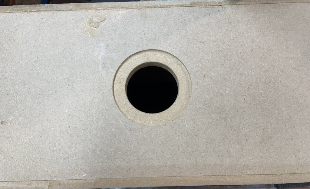 Cleaned up hole cut