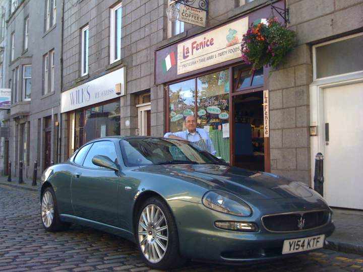 Another toy of mine! Maserati 3200GT..... cant beat Italian Style! Picture featuring Franco - owner of my fave Italian Coffee Shop in Aberdeen!