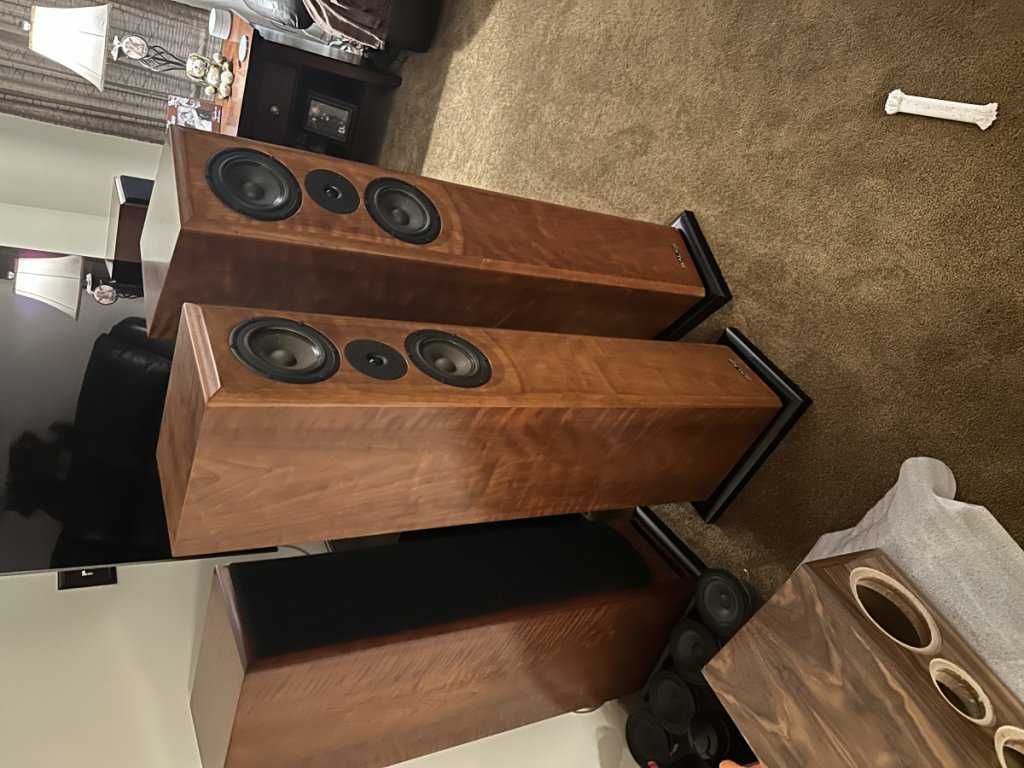 Here is a picture of my Song towers that the grills were left on all there life. My Cherry SS 8’s did the same thing. Just the nature of wood over time.
