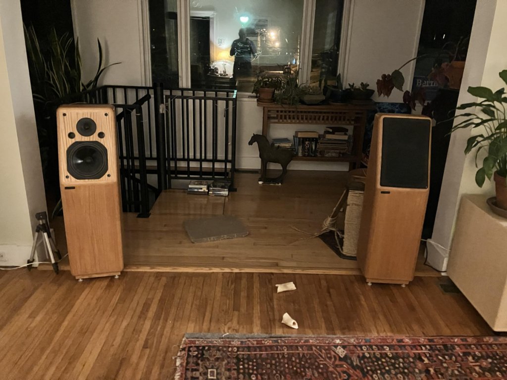 Speakers. Subwoofer on the right.