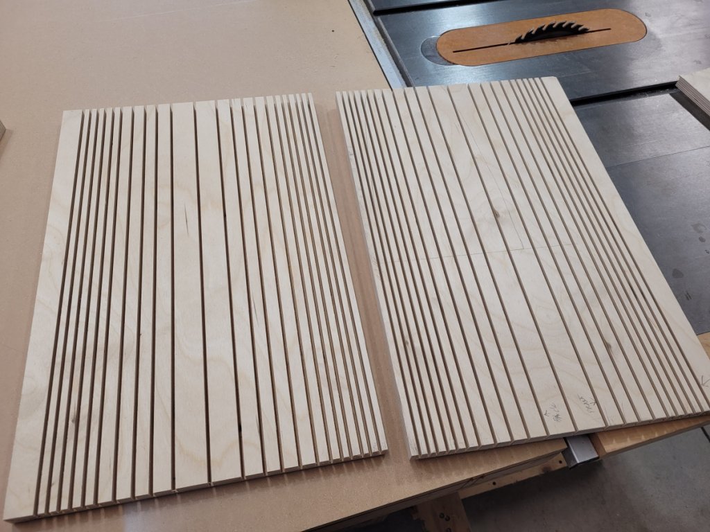 First time kerf bending to make curved cabinet