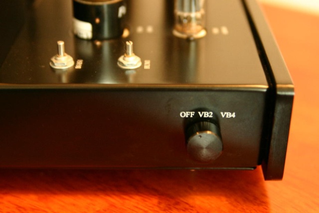 Close up of bias selector switch. The bias of the channel selected will be shown on the digital display on the front of the amp.