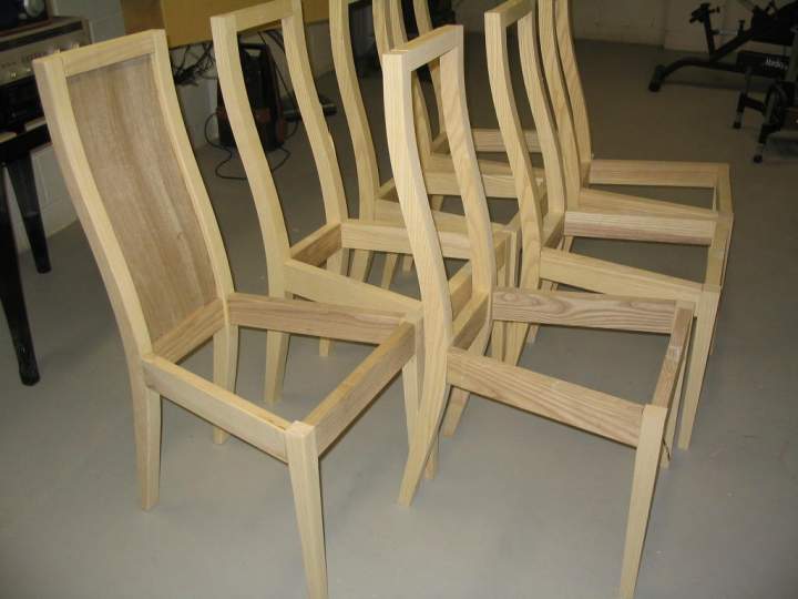 Chairs rough cut and ready for gluing and shaping.