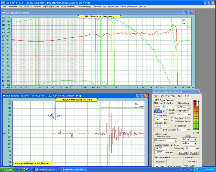Far field response at .5m distance. Data only valid above 300 Hz or so
