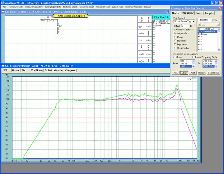 Baffle step compensatin circuit and its effect. I did not use it though.