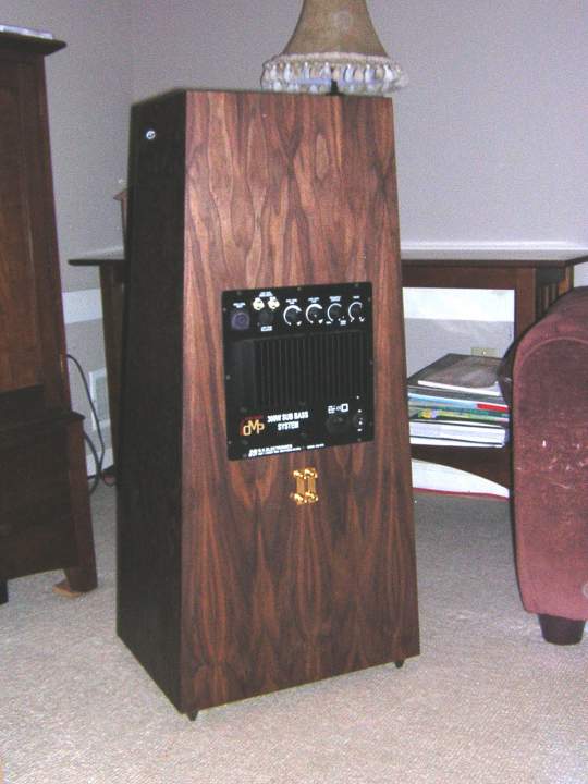 Ref sytsem back. Woofer amp (BK Electronics) visible