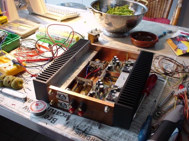 assemblage on the kitchen table..