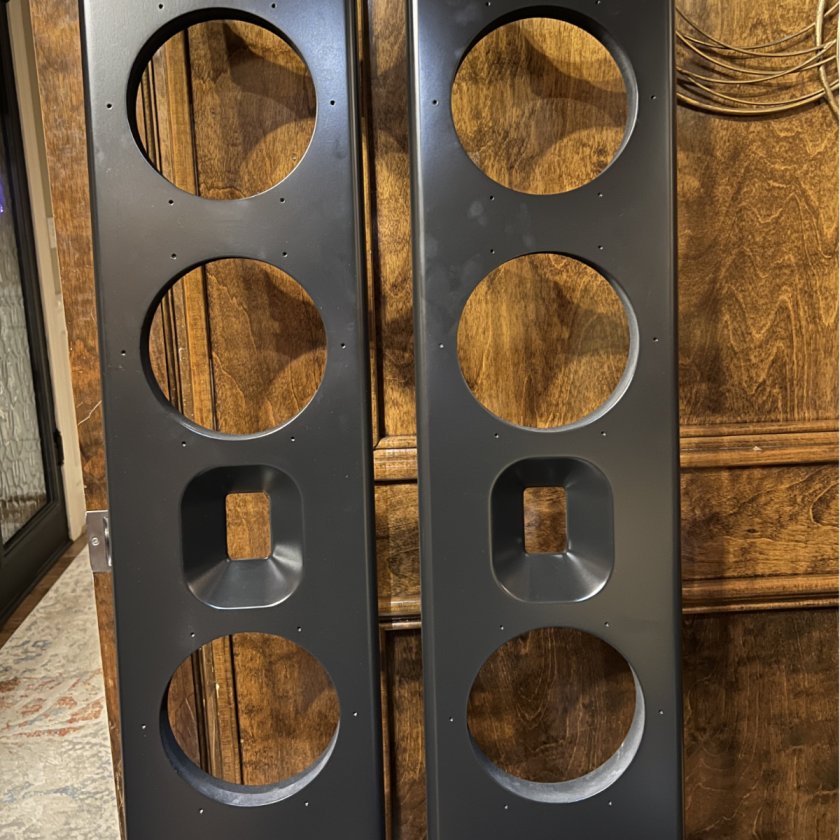 Completed painted baffles in room