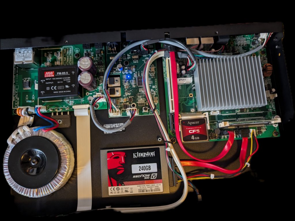 Internals of my BDP-2 showing the old 240GB SSD.