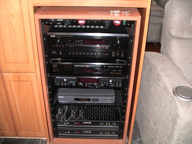 Digital Equipment and Amps in Rolling Rack
